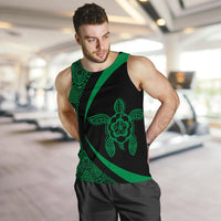Hawaii Turtle Polynesian Men's Tank Top - Circle Style - Green AH - Polynesian Pride