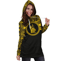 New Caledonia Women Hoodie Dress - New Caledonia Coat Of Arms Polynesian Gold Black - Polynesian Pride