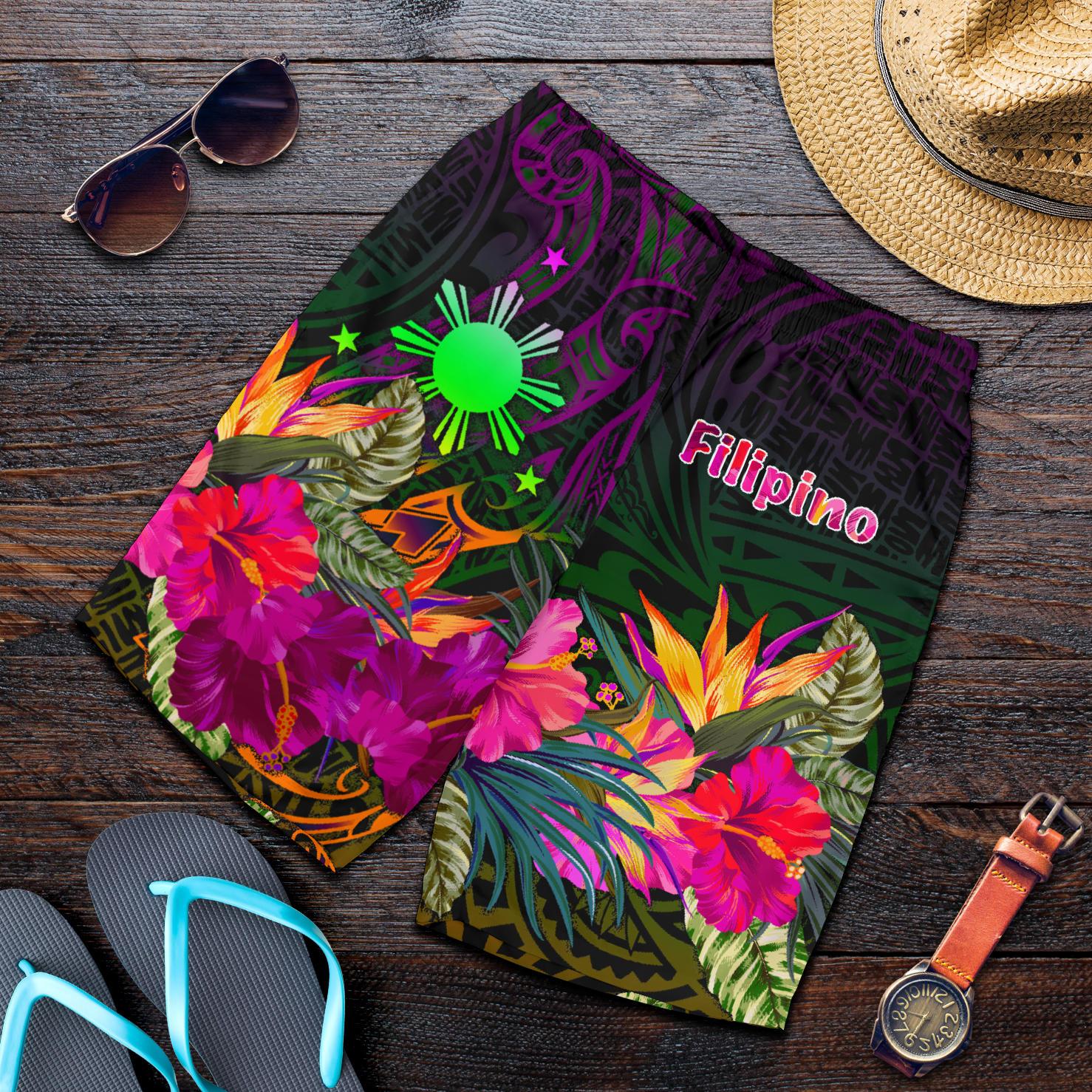 The Philippines Men's Shorts - Summer Hibiscus Reggae - Polynesian Pride