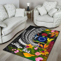Cook Islands Area Rug - Custom Personalised Seal Spiral Polynesian Patterns - Polynesian Pride