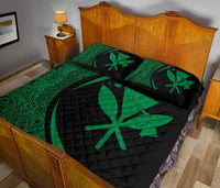 Hawaii Kanaka Polynesian Quilt Bed Set - Circle Style Green - Polynesian Pride