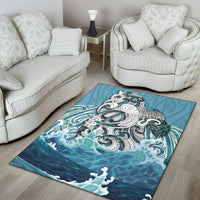 New Zealand Maori Manaia The Blue Sea Area Rug - Polynesian Pride