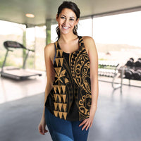 Kanaka Map Women's Racerback Tank Gold - Polynesian Pride