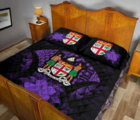 Fiji Polynesian Quilt Bed Set Hibiscus Purple - Polynesian Pride