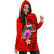 Samoa Polynesian Women's Hoodie Dress - Floral With Seal Red - Polynesian Pride
