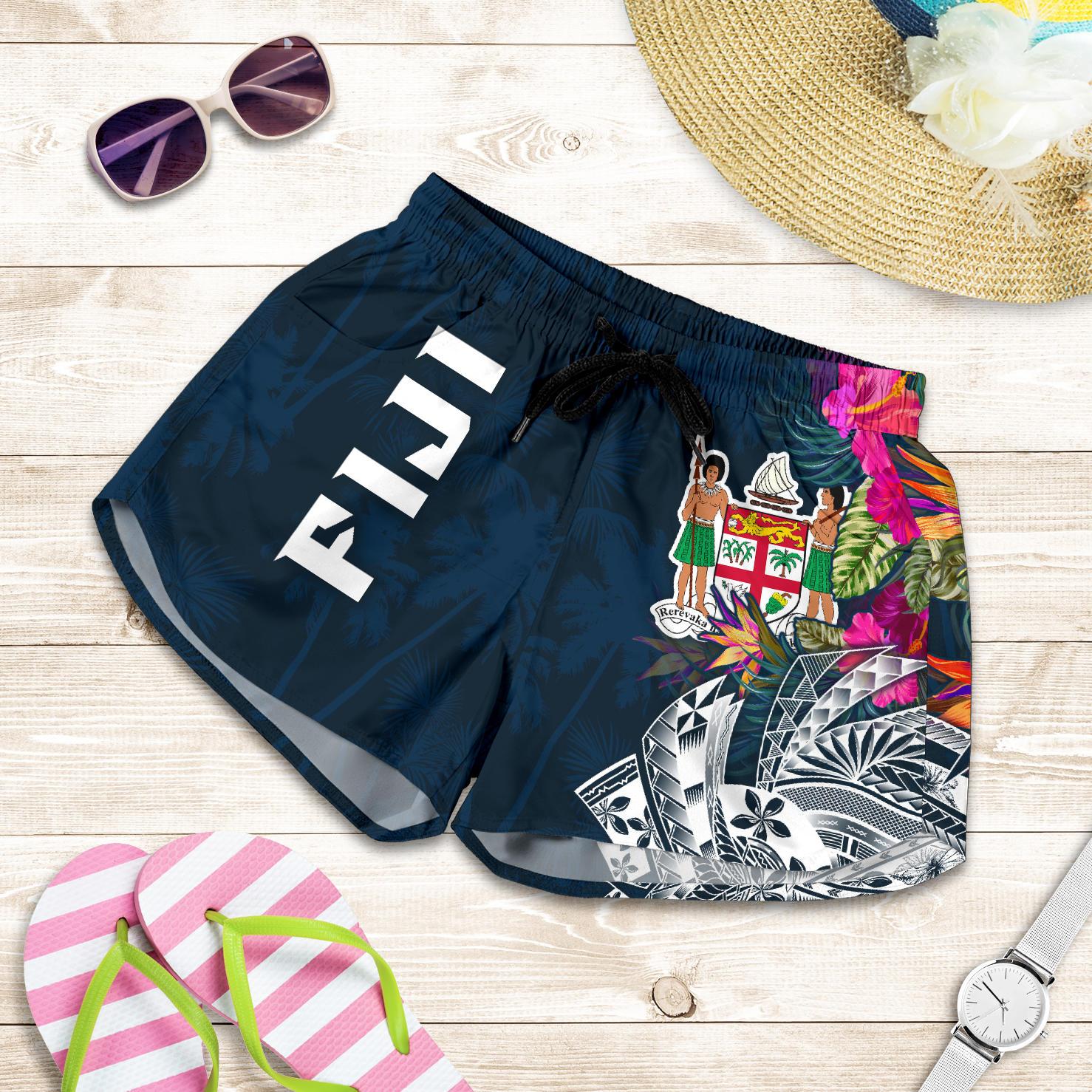 Fiji Women's Shorts - Fiji Summer Vibes Women Blue - Polynesian Pride