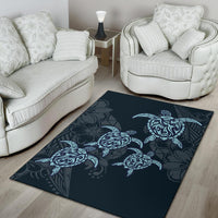 Plumeria Polynesian Deep Sea Hawaii Turtle Area Rug AH - Polynesian Pride
