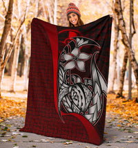 Yap Micronesia Premium Blanket Red - Turtle With Hook - Polynesian Pride