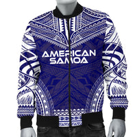 American Samoa Flag Polynesian Chief Men's Bomber Jacket - Polynesian Pride
