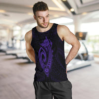 Hawaii Kakau Makau Fish Hook Kanaka Map Men's Tank Top Polynesian - Purple - Polynesian Pride