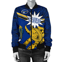 Nauru Rugby Women Bomber Jacket Version Turtle Polynesian - Polynesian Pride