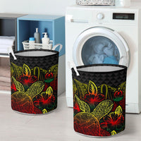 Vanuatu Laundry Basket - Polynesian Turtle Hibiscus Reggae - Polynesian Pride