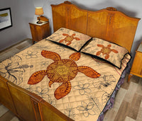 Hawaii Turtle Hibiscus Plumeria Letter Style - Quilt Bed Set AH - Polynesian Pride