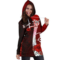 Yap Polynesian Custom Personalised Hoodie Dress - Coat Of Arm With Hibiscus - Polynesian Pride