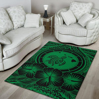 Hawaii Map Honu Hibiscus Polynesian Area Rug AH - Polynesian Pride