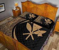 Hawaii Kanaka Polynesian Quilt Bed Set - Circle Style Gold - Polynesian Pride