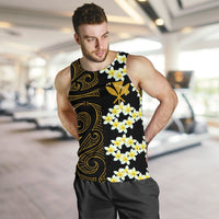 Hawaii Plumeria Kanaka Polynesian Men's Tank Top - Curtis style - Gold - Polynesian Pride