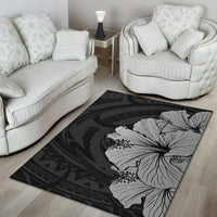 Royal Hibiscus Polynesian Tribal Area Rug Gray AH - Polynesian Pride