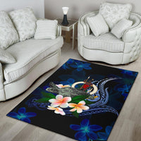 Vanuatu Polynesian Area Rug - Turtle With Plumeria Flowers - Polynesian Pride