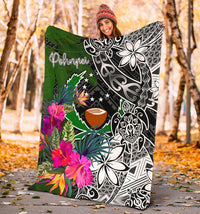 Pohnpei Premium Blanket - Turtle Plumeria Banana Leaf - Polynesian Pride