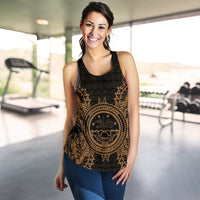Federated States Of Micronesian Polynesian Women Tank Top Map Gold - Polynesian Pride