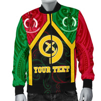 Polynesian Vanuatu Custom Personalised Men's Bomber Jacket - Vanuatu Flag and Coat Of Arms - Polynesian Pride