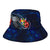Tonga Polynesian Bucket Hat - Blue Turtle Hibiscus - Polynesian Pride