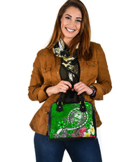 Guam Shoulder Handbag - Turtle Plumeria (Green) - Polynesian Pride