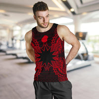 Nauru Polynesian Men Tank Top Map Red - Polynesian Pride