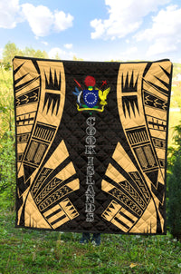 Cook Islands Premium Quilt - Cook Islands Polynesian Gold Tattoo - Polynesian Pride