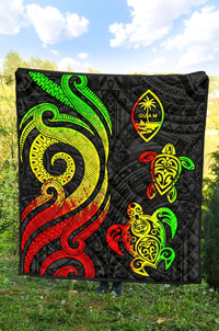Guam Polynesian Premium Quilt - Reggae Tentacle Turtle - Polynesian Pride