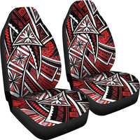 Tahiti Car Seat Covers - Tribal Flower Special Pattern Red Color - Polynesian Pride