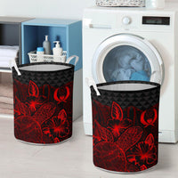 Pohnpei Laundry Basket - Polynesian Turtle Hibiscus Red - Polynesian Pride