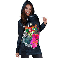 Fiji Polynesian Women's Hoodie Dress - Tropical Flower - Polynesian Pride