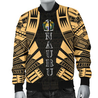 Nauru Men Bomber Jackets - Polynesian Tattoo Gold - Polynesian Pride