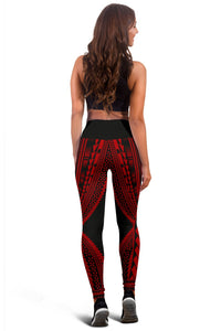 Hawaii Polyneisan Red Color Special Tribal Women's Leggings - Polynesian Pride