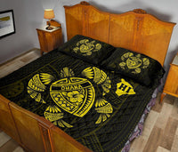 Hawaii Turtle Hibicus Map Quilt Bed Set - Yellow - Polynesian Pride