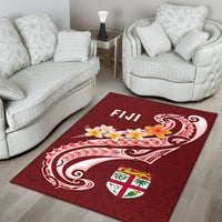 Fiji Area Rug - Fiji Seal Polynesian Patterns Plumeria (Red) - Polynesian Pride