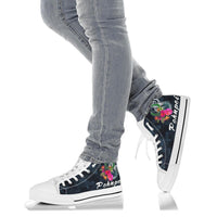 Pohnpei Micronesia High Top Shoes - Tropical Flower - Polynesian Pride