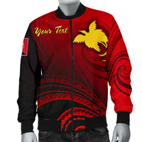 Papua New Guinea Custom Personalised Men's Bomber Jacket - Raggiana Bird of Paradise Polynesian Patterns - Polynesian Pride