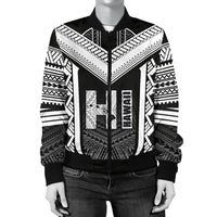 Hawaiian Kanaka Polynesian Women's Bomber Jacket Active White - Polynesian Pride