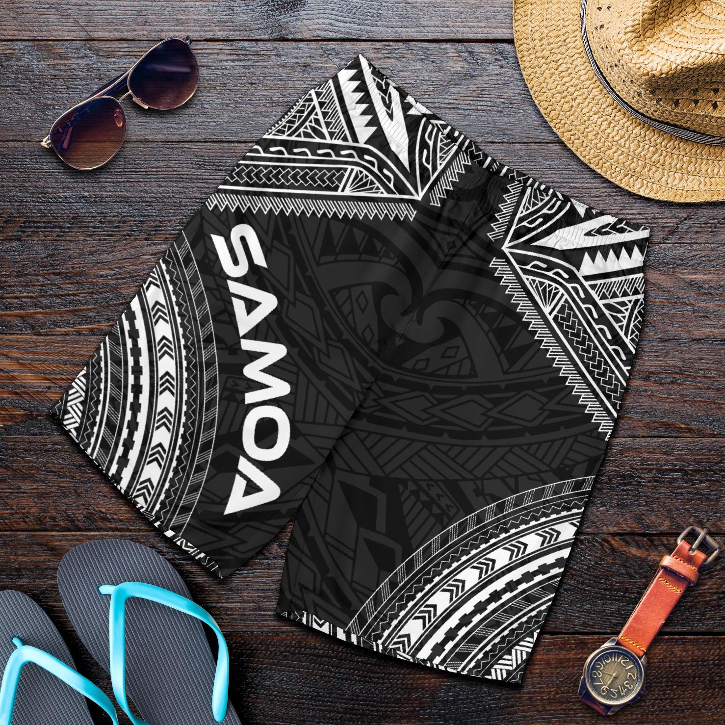 Samoa Men's Shorts - Polynesian Chief Black Version Black - Polynesian Pride