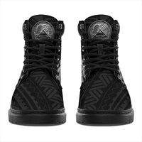 American Samoa Polynesian Boots (All - Season) - Polynesian Turtle (Silver) - Polynesian Pride