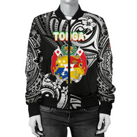 Mate Ma'a Tonga Rugby Women's Bomber Jacket Polynesian Unique Vibes - Black - Polynesian Pride