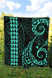 Hawaii Kakau Green Polynesian Premium Quilt - Polynesian Pride