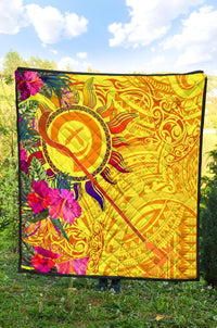 Polynesian Quilts - Vanuatu Symbols With Hibiscus - Polynesian Pride