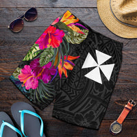 Wallis And Futuna All Over Print Men's Shorts - Polynesian Hibiscus Pattern - Polynesian Pride