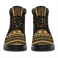 Society Islands Leather Boots - Polynesian Gold Chief Version - Polynesian Pride
