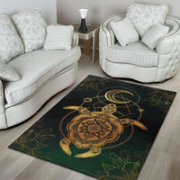 Turtle Hibiscus Golden Galaxy Area Rug AH - Polynesian Pride
