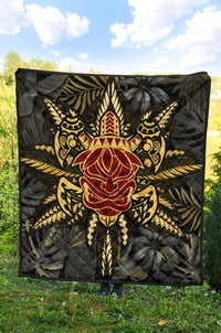Hawaii Turtle Polynesian Tropical Gold Premium Quilt - Alone Style - AH - Polynesian Pride
